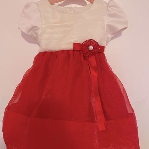 Red and White Formal baby Dress 12 months